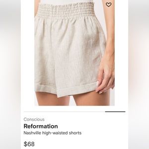 Reformation Nashville Linen Shorts
